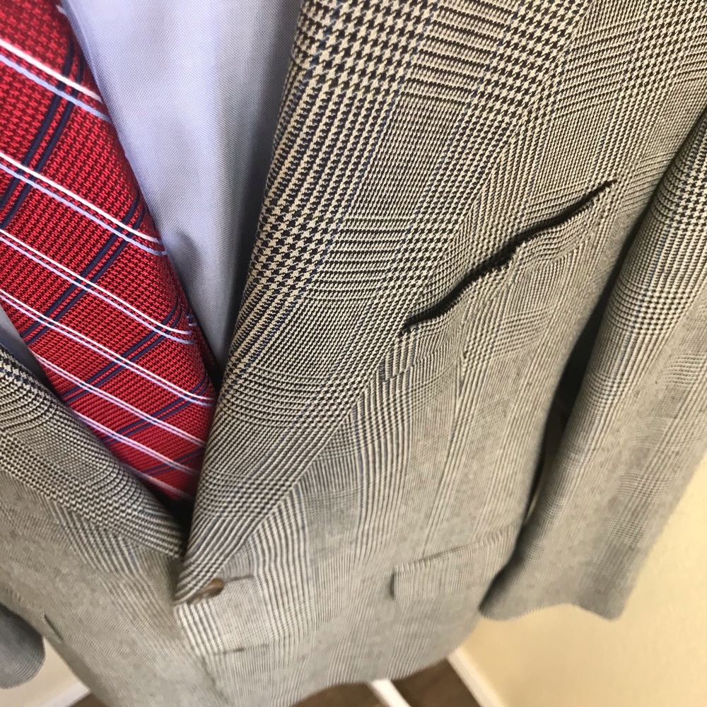 Chaps Ralph Lauren houndstooth two button blazer - Picture 2 of 8